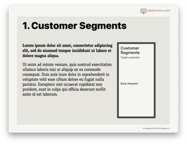 Customer Segments - LeanCanvas Slides